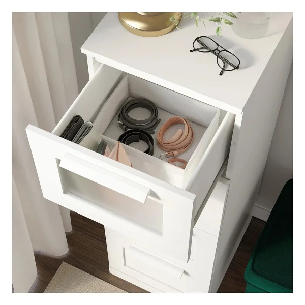 Ikea Brimnes 4 Çekmeceli Şifonyer Beyaz Buzlu Cam 39 124 Cm - Görsel 4