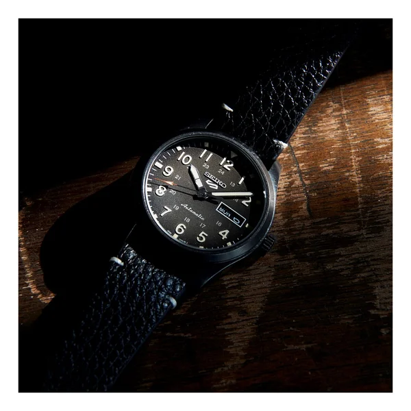 Seiko 5 Sports Field SRPG41 Deri Kordon Siyah Erkek Kol Saati - Görsel 3