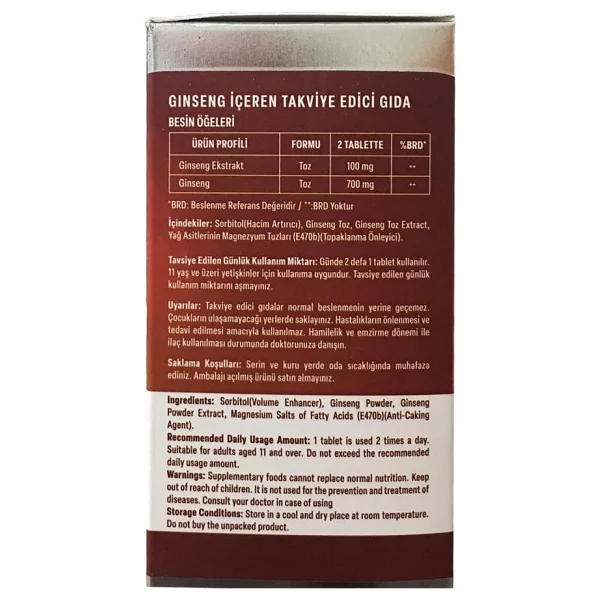 Alftamin Ginseng 1000 Mg 60 Tablet - Görsel 9