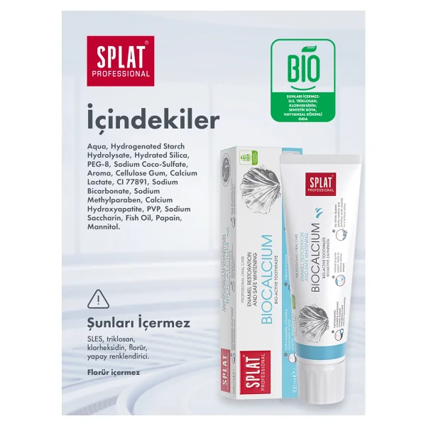 Splat Professional Biocalcium 100 Ml Florürsüz Diş Macunu - Görsel 3