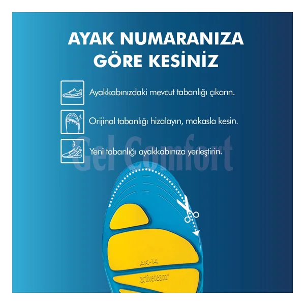 Gel Comfort Gc14 Günlük Ve Spor Ayakkabılar İçin Jel Ayakkabı Tabanlığı - Görsel 6