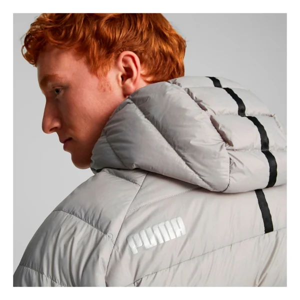 Puma Packlite 849355-14 Kapüşonlu Gri Erkek Şişme Mont - Görsel 7