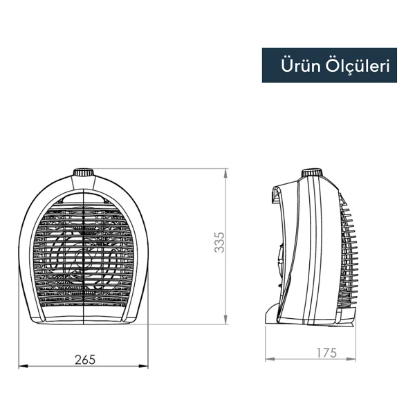 Kumtel Lx-6331 Gri 2000 W Fanlı Isıtıcı - Görsel 8