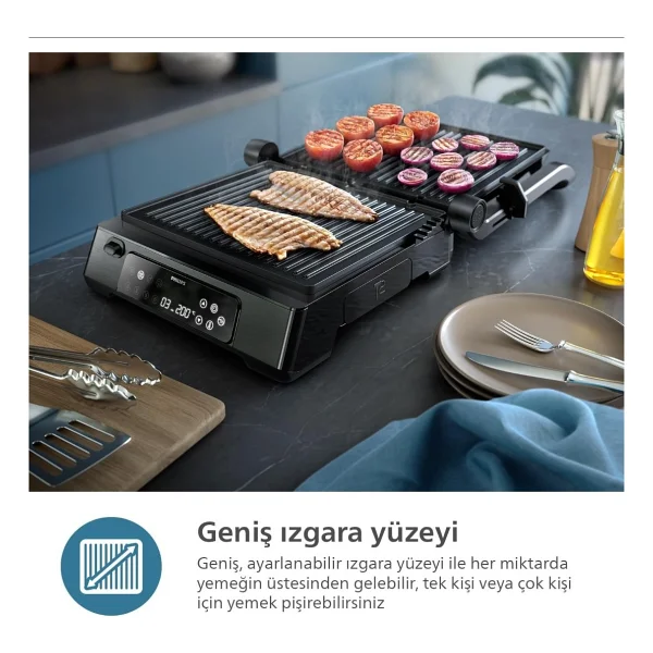 Philips 7000 Serisi Izgara Ve Tost Makinesi, Hassas Dijital Kontrol, Izgara Için Tam Açılır, Ayarlan - Görsel 4