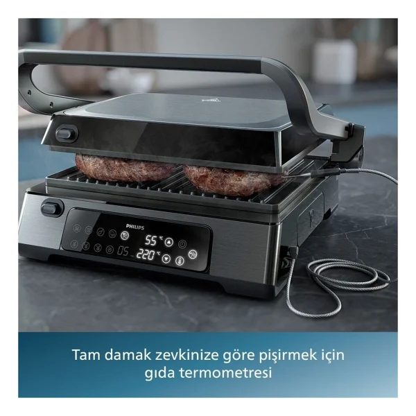 Philips 7000 Serisi Izgara Ve Tost Makinesi, Hassas Dijital Kontrol, Izgara Için Tam Açılır, Ayarlan - Görsel 8