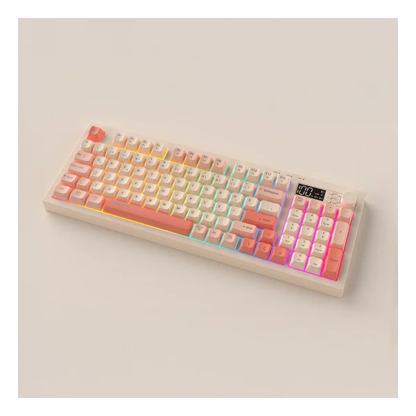 Everest Silent Pro Kb-85 Bej-Pembe-Turuncu RGB Membrane Switch Kablolu/Kablosuz Oyuncu Klavyesi - Görsel 4