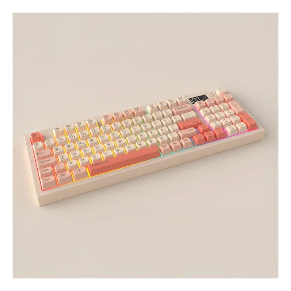 Everest Silent Pro Kb-85 Bej-Pembe-Turuncu RGB Membrane Switch Kablolu/Kablosuz Oyuncu Klavyesi - Görsel 5