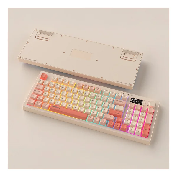 Everest Silent Pro Kb-85 Bej-Pembe-Turuncu RGB Membrane Switch Kablolu/Kablosuz Oyuncu Klavyesi - Görsel 7