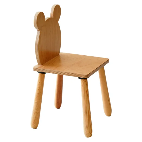 Wood & Joy Doğal Ahşap Çocuk Sandalye Ayı - Ceviz - Görsel 2
