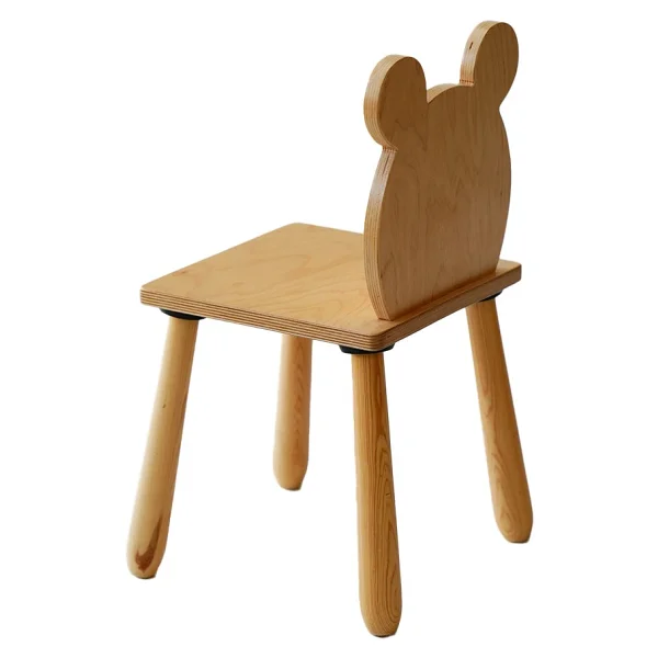 Wood & Joy Doğal Ahşap Çocuk Sandalye Ayı - Ceviz - Görsel 3