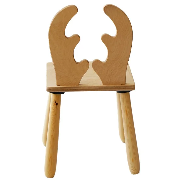 Wood & Joy Doğal Ahşap Renkli Çocuk Sandalye Geyik - Bej - Görsel 6