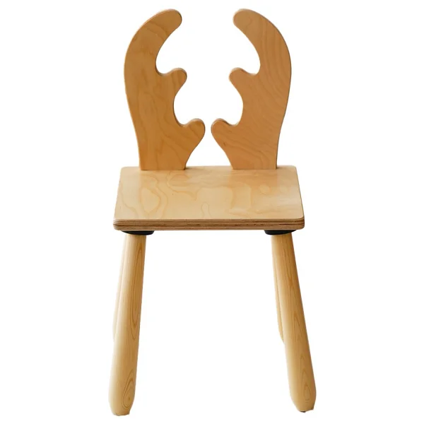 Wood & Joy Doğal Ahşap Renkli Çocuk Sandalye Geyik - Bej - Görsel 4