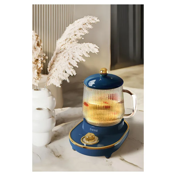 Fressi Venice Ysb-Gc03 0.6 Lt Lacivert Retro Cam Kettle - Görsel 3