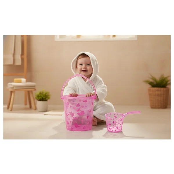 Babyjem Şeffaf Kova & Maşrapa Set Pembe Desenli - Görsel 3