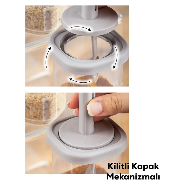 Porsima Kaydırmalı Kaşıklı Cappuccino 7'li Baharat Takımı - Görsel 4