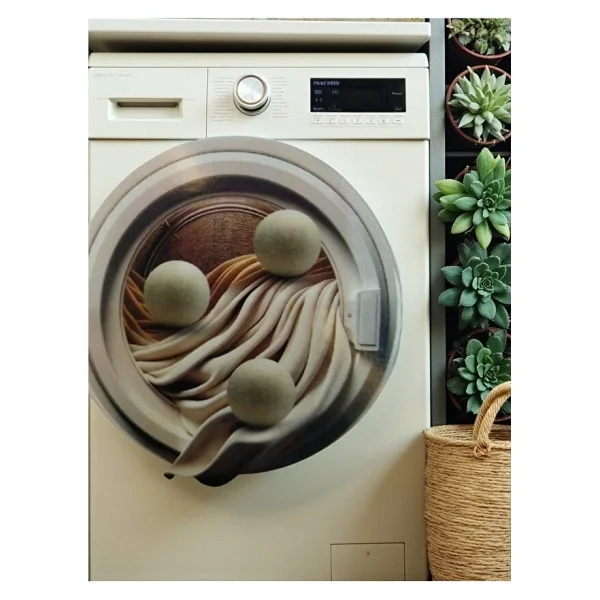 Mucit Home 3 Adet Yün Kurutma Topu Kurutma Makinesi Için Doğal Yumuşatıcı Çamaşır Kurutma Topları - Beyaz - Görsel 4