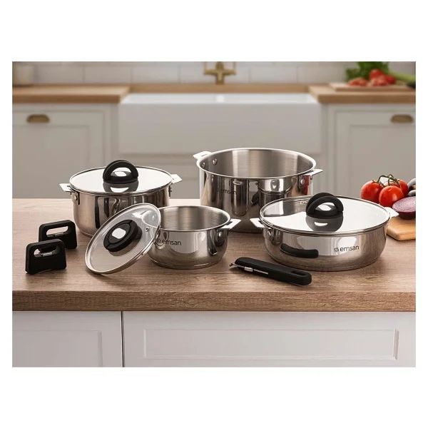 Emsan Steel Click 7 Parça Tencere Seti - Görsel 9
