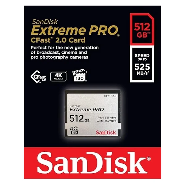 SanDisk Extreme Pro SDCFSP-512G-G46D 512 GB CFast 2.0 Compact Flash Hafıza Kartı - Görsel 4
