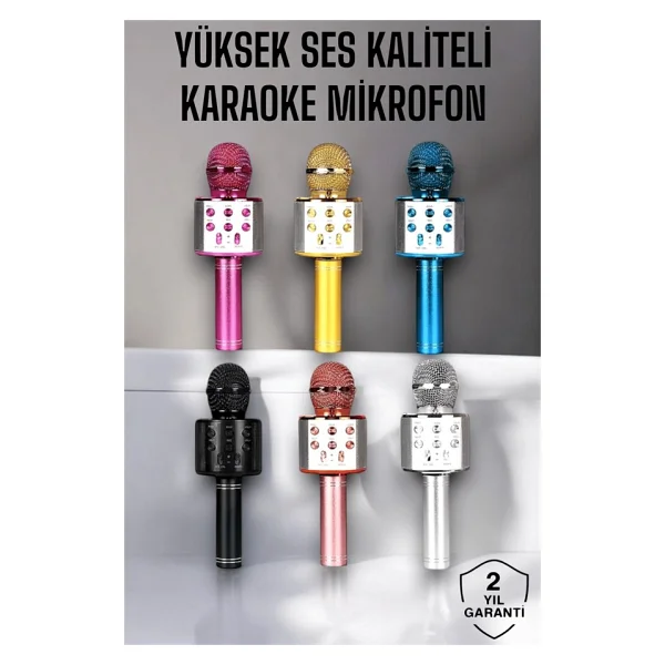 Teknodayım Kablosuz Bluetooth Karaoke Mikrofon USB Ve Aux Girişli, Yüksek Ses Kalitesi - Adaçayı Yeşili - Görsel 2