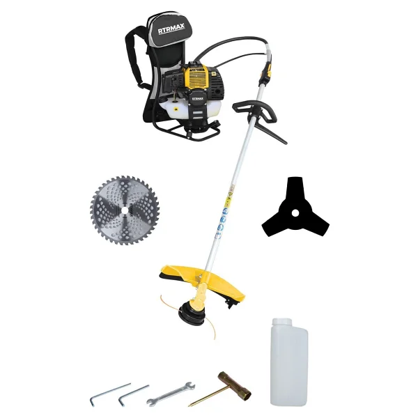 RTRMAX RTM9636SET Benzinli Sırt Tipi Tırpan 3'lü Set -Eldiven-Tırpan Misinası - Görsel 2
