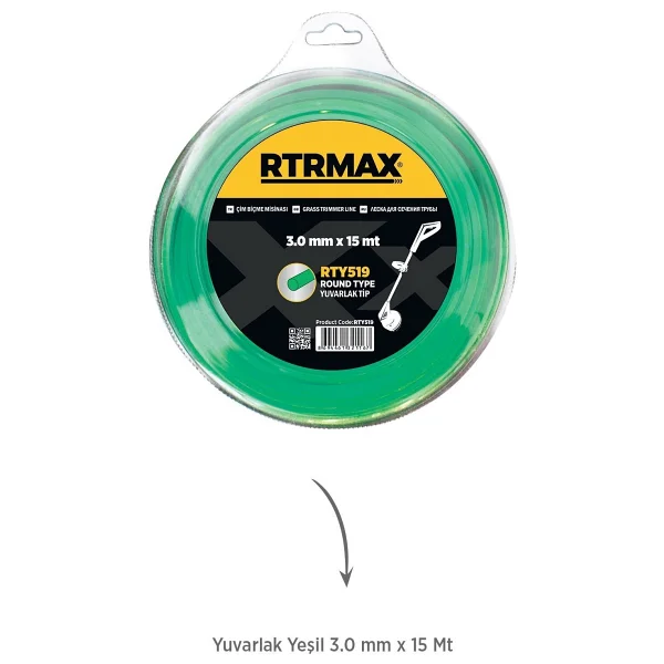RTRMAX RTM9636SET Benzinli Sırt Tipi Tırpan 3'lü Set -Eldiven-Tırpan Misinası - Görsel 4
