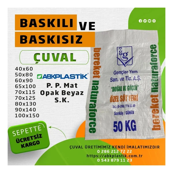 Çuval 60x90 Cm - Naylon - Saman - Moloz - Şeker - Un Çuvalı - 100 Adet - 60 X 90 Cm - Görsel 4