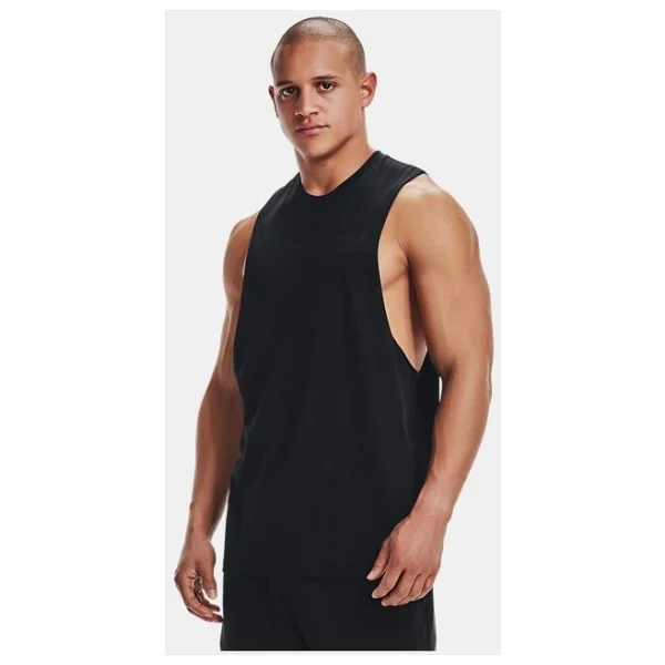 Under Armour 1329286 Ua Left Chest Cut Off Tank Siyah Erkek Atlet - Görsel 3