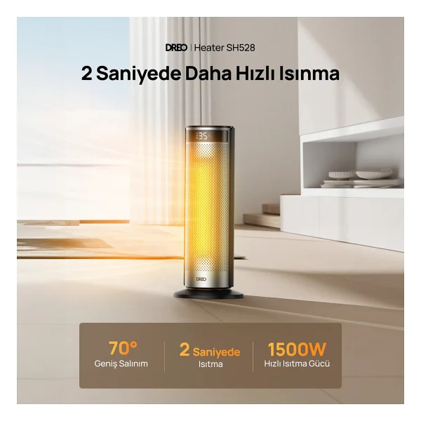 Dreo Solaris 628 2000 W Seramik Fanlı Isıtıcı - Görsel 2
