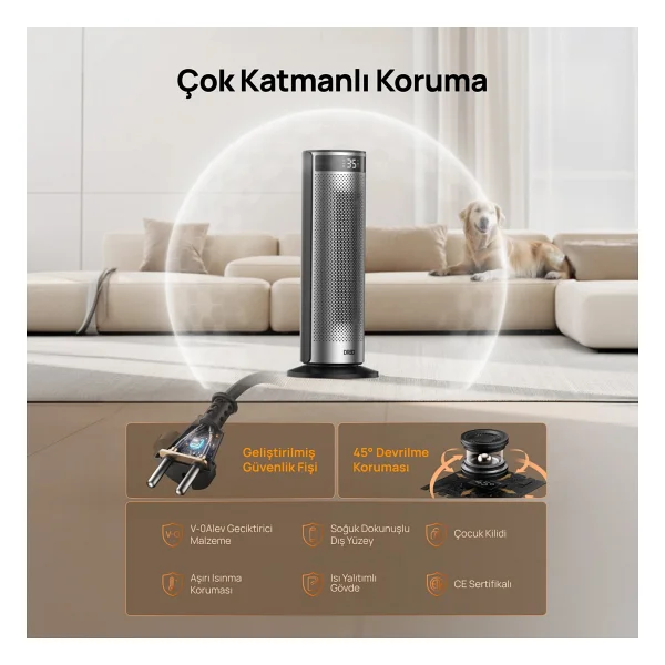 Dreo Solaris 628 2000 W Seramik Fanlı Isıtıcı - Görsel 3