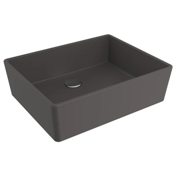 Bocchi Milano 1215-020-0125 50 cm Mat Antrasit Çanak Lavabo - Görsel 3
