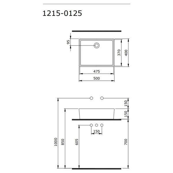 Bocchi Milano 1215-020-0125 50 cm Mat Antrasit Çanak Lavabo - Görsel 2