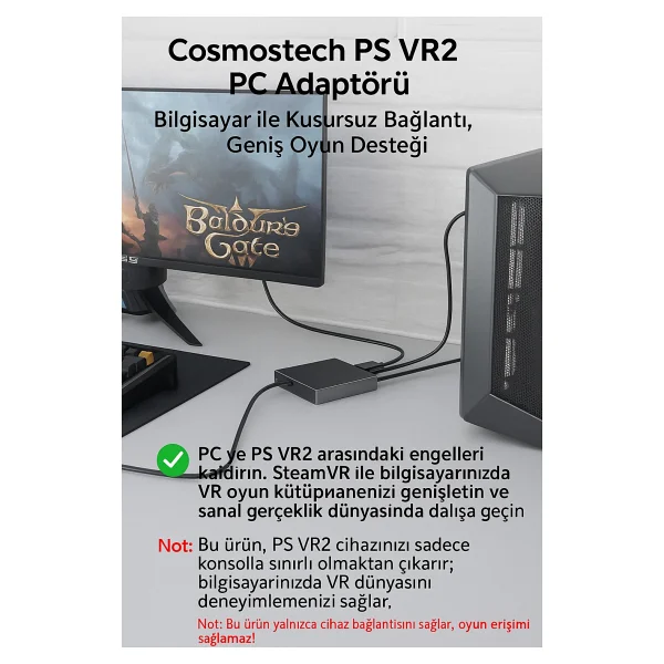 Cosmostech Ps Vr2 Uyumlu PC Adaptörü - Windows Için PS5 Sanal Gerçeklik Bağlantı Aparatı - Görsel 6