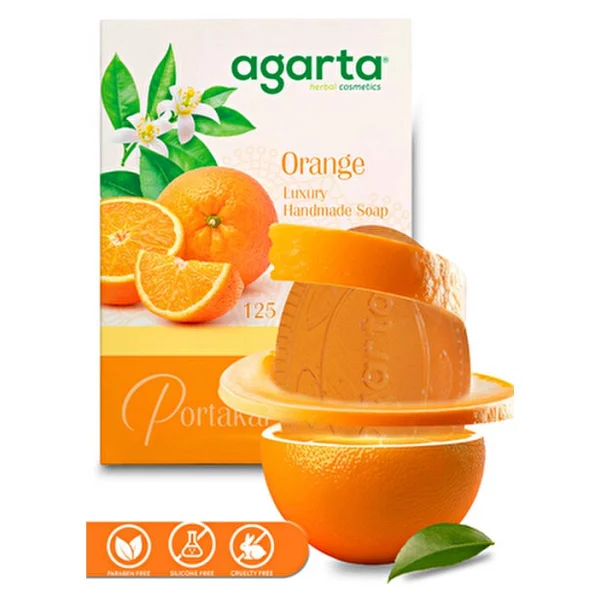 Agarta Doğal Portakal Sabunu Cildi Kurutmadan Temizler 125 G El Yapımı Lüks Sabun - Görsel 2