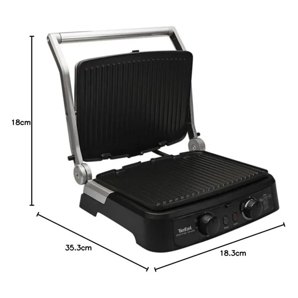 Tefal 2000w Güçlü Performans Supergrill Yüksek Isı, Ayarlanabilir Kapak Ve Geniş Iç Hacim+Mutfak Tartısı Hediyeli - Inox - Görsel 10