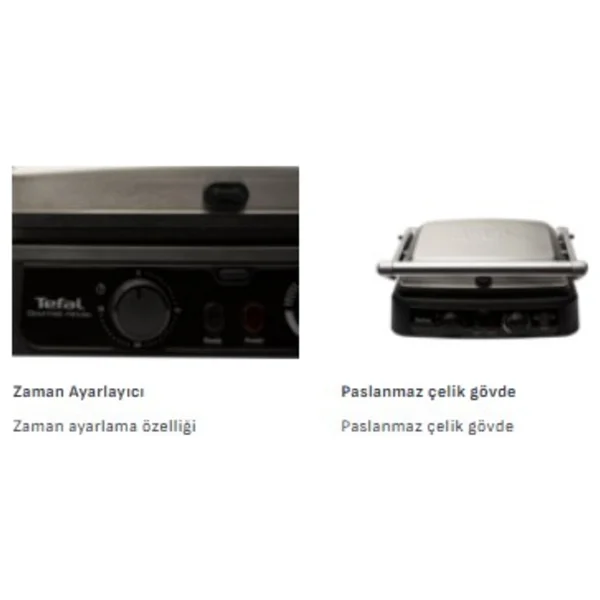 Tefal 2000w Güçlü Performans Supergrill Yüksek Isı, Ayarlanabilir Kapak Ve Geniş Iç Hacim+Mutfak Tartısı Hediyeli - Inox - Görsel 3