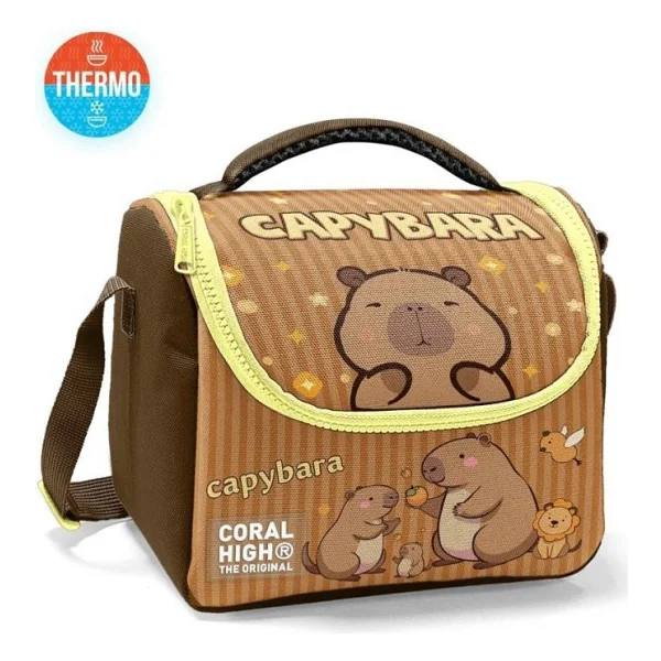 Coral High 11799 Kapibara Desenli Termoslu Beslenme Çantası - Görsel 6