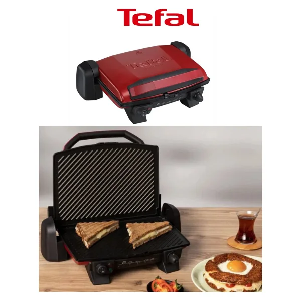 Tefal 2000w Güç, 6 Tost Kapasitesi Ve Döküm Plaka İle Yüksek Performanslı Izgara Keyfi Kırmızı+Mutfak Tartısı Hediyeli - Görsel 8