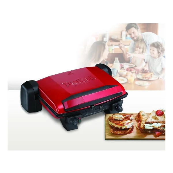 Tefal 2000w Güç, 6 Tost Kapasitesi Ve Döküm Plaka İle Yüksek Performanslı Izgara Keyfi Kırmızı+Mutfak Tartısı Hediyeli - Görsel 2