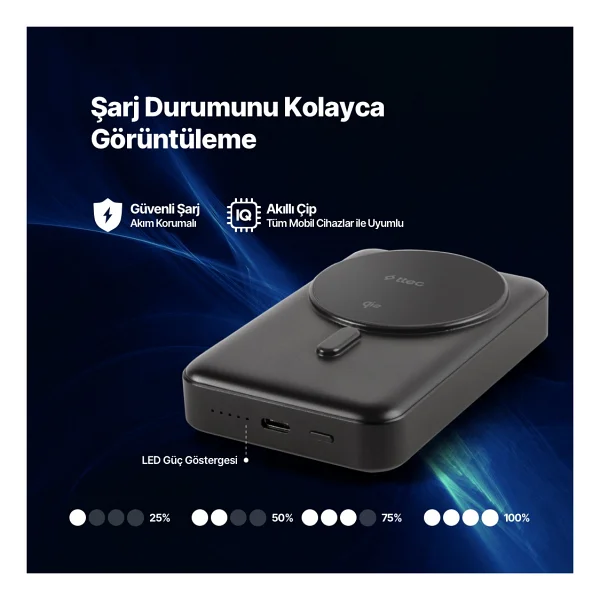 Ttec Recharger Pro M 2bb227s 10000 mAh Magsafe Powerbank - Görsel 7