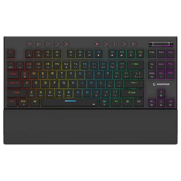 Rampage Beru Siyah RGB Tkl Red Switch Kablosuz Mekanik Oyuncu Klavyesi - Görsel 2