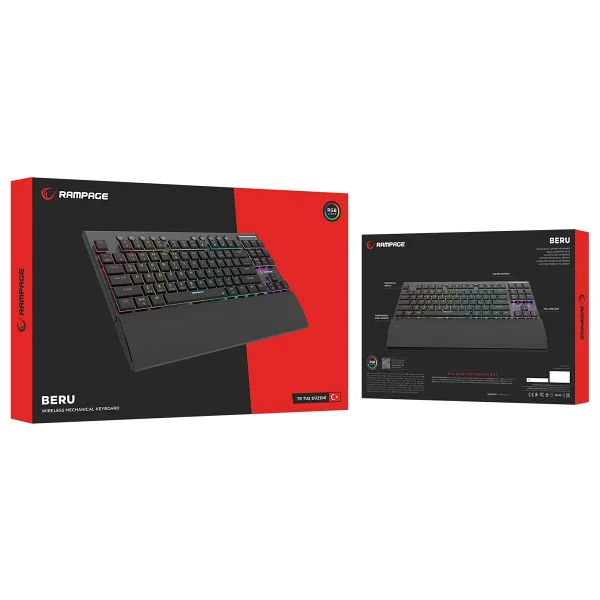 Rampage Beru Siyah RGB Tkl Red Switch Kablosuz Mekanik Oyuncu Klavyesi - Görsel 5