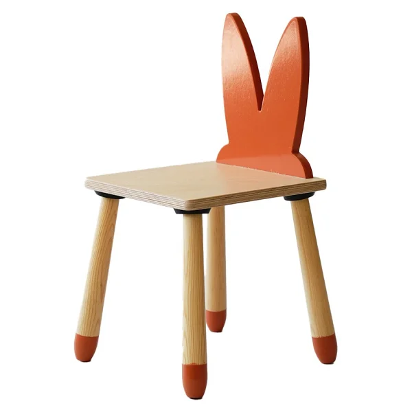 Wood & Joy Doğal Ahşap Renkli Çocuk Sandalye Tavşan - Bej - Görsel 2