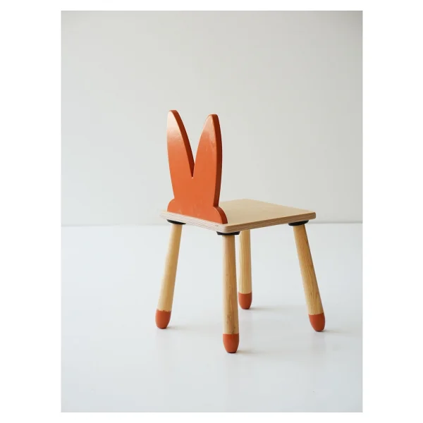 Wood & Joy Doğal Ahşap Renkli Çocuk Sandalye Tavşan - Bej - Görsel 3