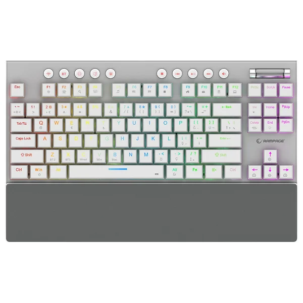 Rampage Beru Beyaz RGB Tkl Red Switch Kablosuz Mekanik Oyuncu Klavyesi - Görsel 2