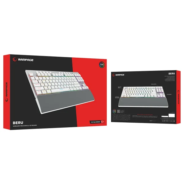 Rampage Beru Beyaz RGB Tkl Red Switch Kablosuz Mekanik Oyuncu Klavyesi - Görsel 5