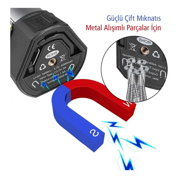 Powermaster Çalışma Lambası 35 Watt 3 Kanatlı Ayaklı Kamp Lambası Işıldak Aydınlatma Askılı - Görsel 3