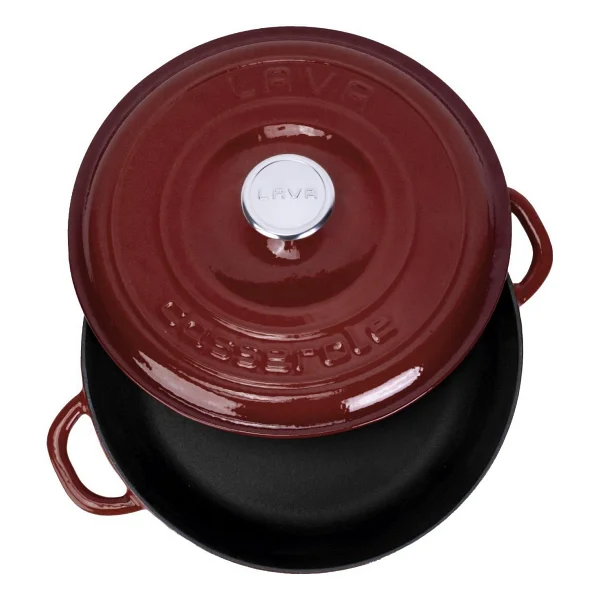 Lava New Heritage Bordo 28 Cm Basık Döküm Tencere - Görsel 3