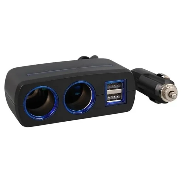 Olesson 1638 12-24v Çift USB Girişli 120w 80 Cm Kablolu 2'lı Araç Çakmak Çoklayıcı - Görsel 2