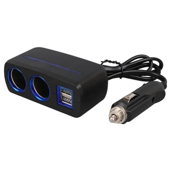 Olesson 1638 12-24v Çift USB Girişli 120w 80 Cm Kablolu 2'lı Araç Çakmak Çoklayıcı - Görsel 3
