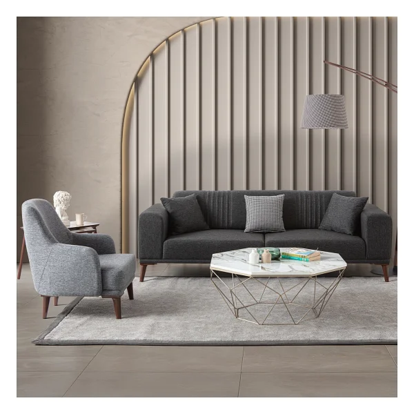 Edsy Home Regnar 3+1 Koltuk Takımı Antrasit - Görsel 7